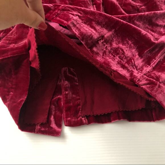Anthropologie Connie Velvet Mini Skirt Raspberry - Picture 12 of 12